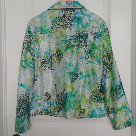 Handmade Reversible Jacket Tie Dye Butterfly Black Quilted Approx sz 8 M… - Picture 7 of 12